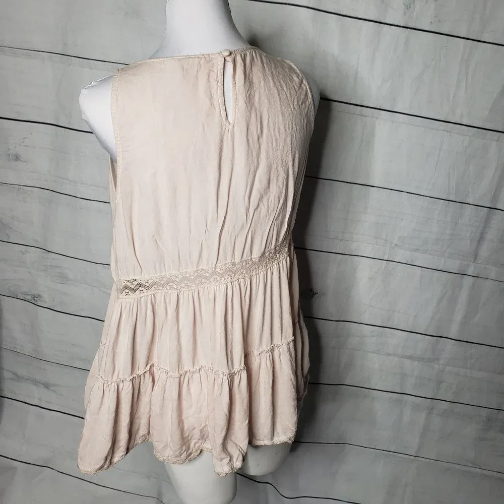 3/$25 Entro baby pink sleeveless tunic top  m